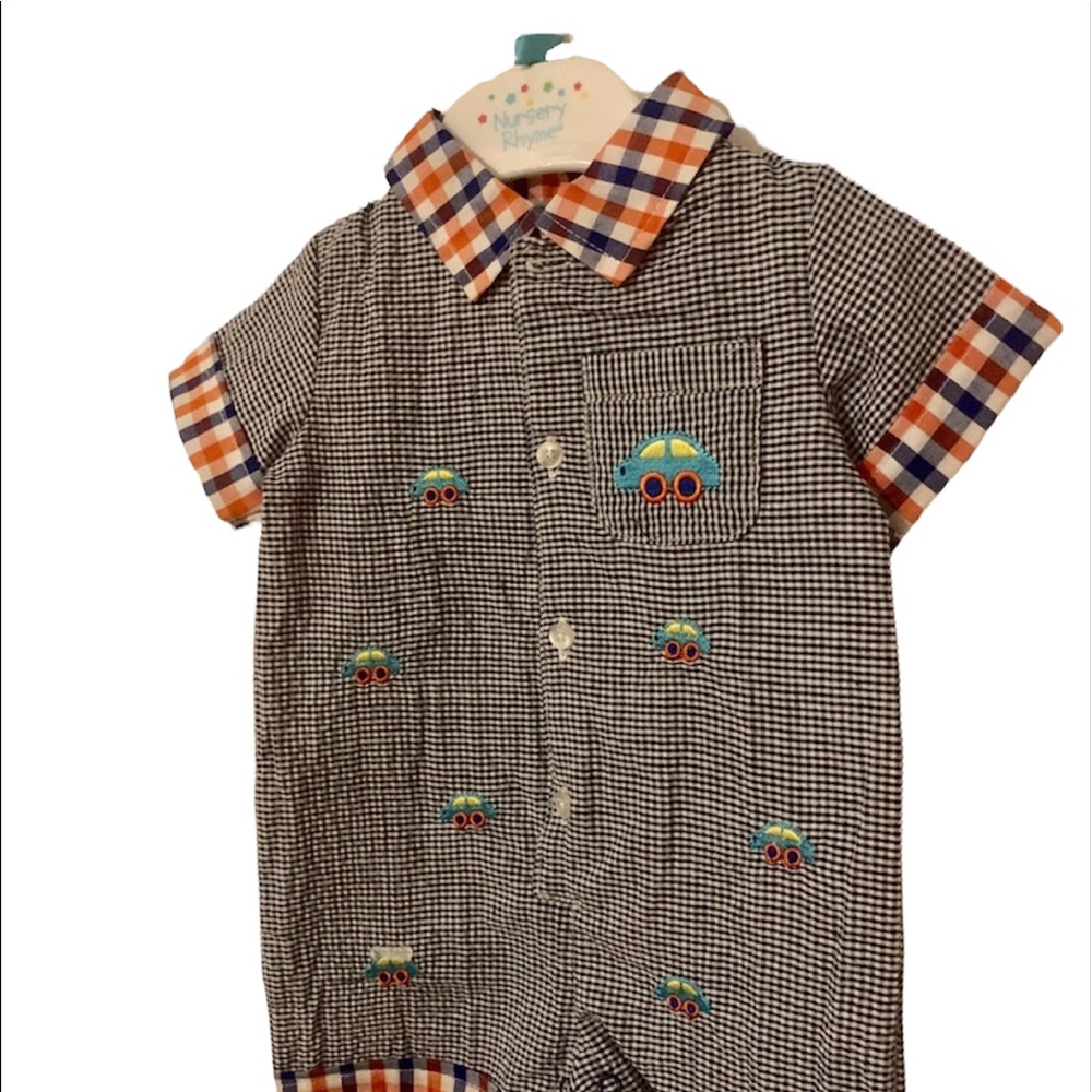 Boy’s, Seersucker, One Piece Jumper, Gingham/Plaid, Size 3Month, New